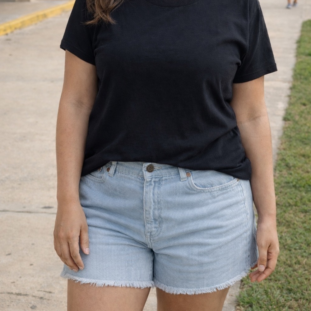 Women’s Light Blue Corduroy Shorts